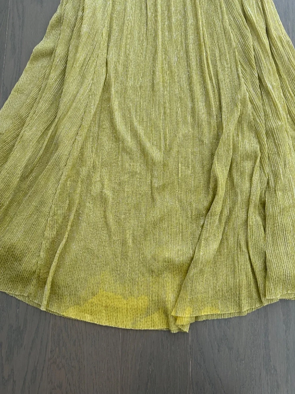 Sabina Musayev Nolan Gown Maxi Dress Metallic Lime Yellow - Medium - Picture 7 of 10